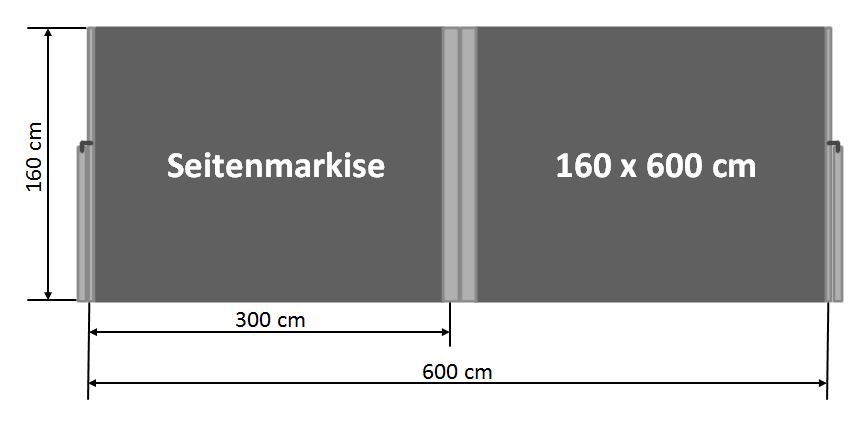 Seitenmarkise 160 x 600 cm