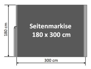 Seitenmarkise 180 x 300 cm
