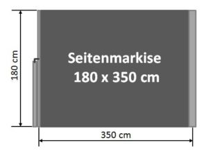 Seitenmarkise 180 x 350 cm